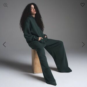 Skims Vintage Fleece Oversized Hoodie Cypress Small